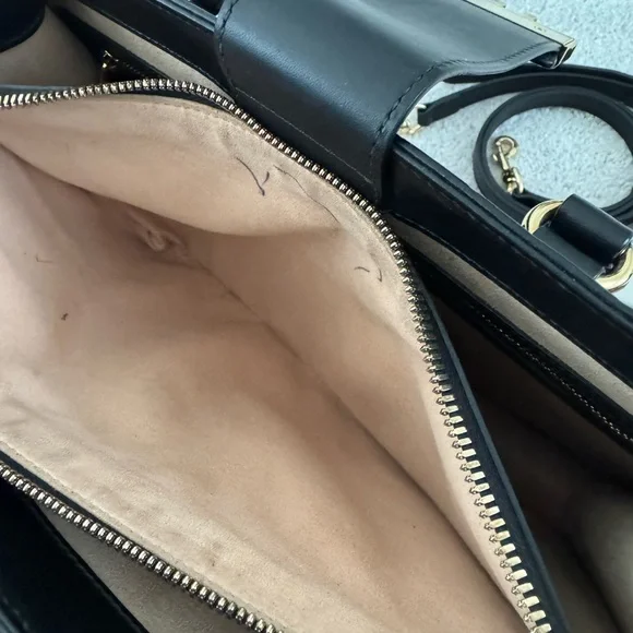 Gucci Black Embossed Leather Satchel with Gold Hardware - Picture 6 of 15